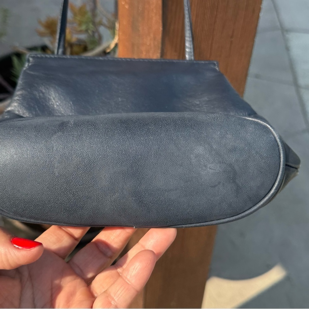 Giani Bernini Vintage Blue Pearl Vegan Leather Retro Shoulder Bag Gold Hardware - Picture 4 of 7